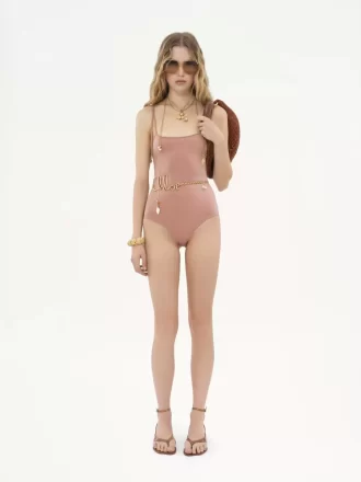 Costume intero con spalline annodate Costume intero con spalline annodate
