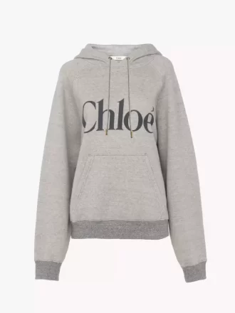 Felpa con cappuccio oversize con logo in misto cotone e pile