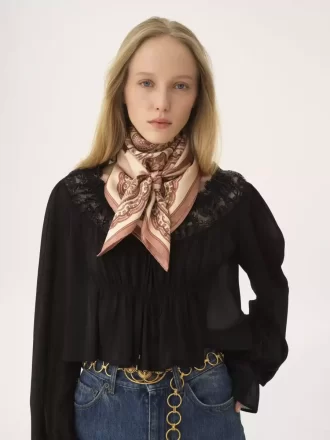 Foulard quadrato Chloé Paisley in twill di seta Foulard quadrato Chloé Paisley in twill di seta