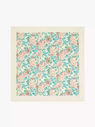 Foulard quadrato Chloé Peonies in twill di seta Foulard quadrato Chloé Peonies in twill di seta