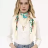 Foulard quadrato Chloé Peonies in twill di seta Foulard quadrato Chloé Peonies in twill di seta