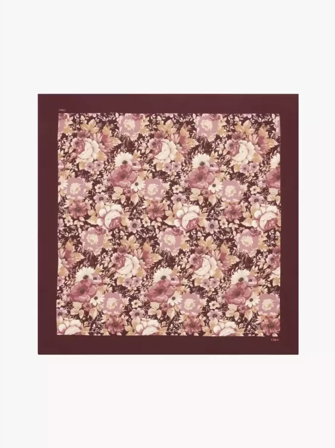 Foulard quadrato Chloé Roses in twill di seta Foulard quadrato Chloé Roses in twill di seta