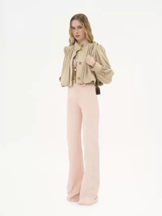 Giacca boule arricciata in gabardine di cotone Giacca boule arricciata in gabardine di cotone