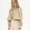 Giacca boule arricciata in gabardine di cotone Giacca boule arricciata in gabardine di cotone