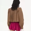 Giacca boule arricciata in lino e cotone Giacca boule arricciata in lino e cotone