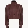 Giacca boule arricciata in pelle Giacca boule arricciata in pelle
