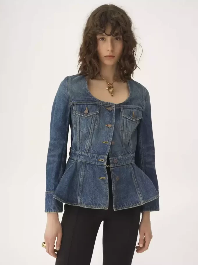 Giacca da equitazione peplo in denim Giacca da equitazione peplo in denim