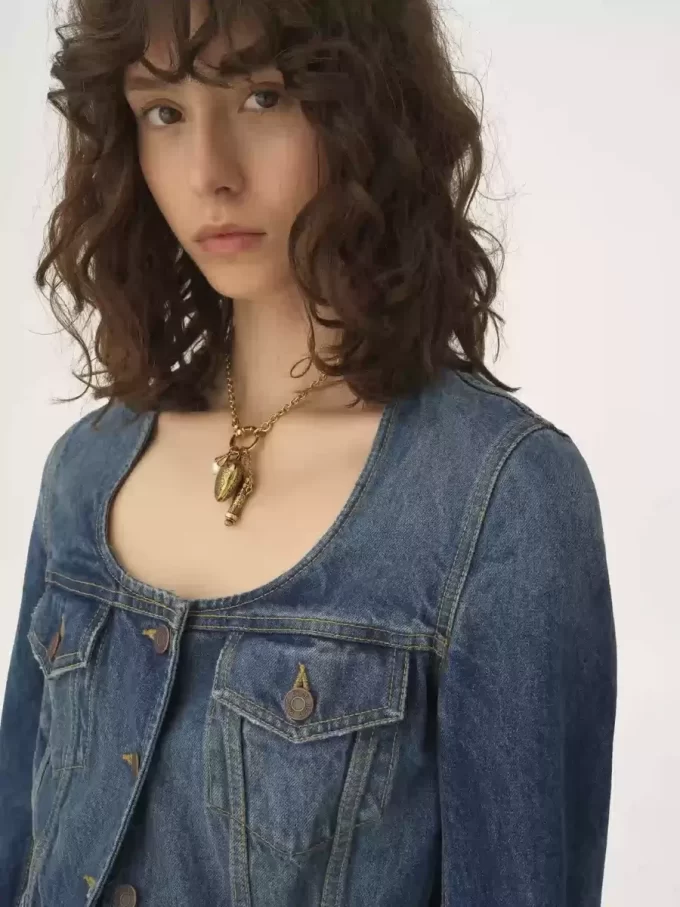Giacca da equitazione peplo in denim Giacca da equitazione peplo in denim