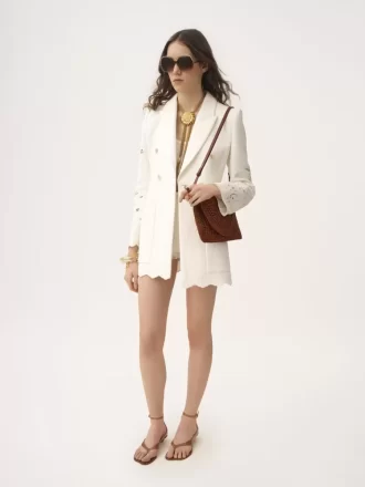 Giacca sartoriale doppiopetto in misto cotone Giacca sartoriale doppiopetto in misto cotone