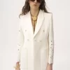 Giacca sartoriale doppiopetto in misto cotone Giacca sartoriale doppiopetto in misto cotone