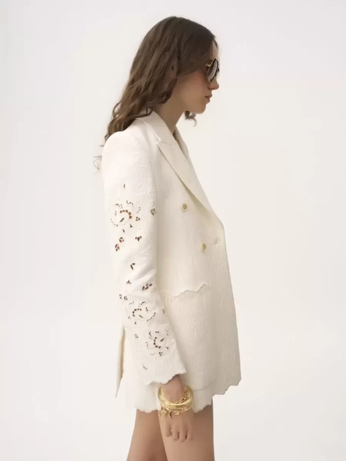 Giacca sartoriale doppiopetto in misto cotone Giacca sartoriale doppiopetto in misto cotone