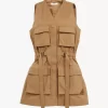 Gilet utilitario in gabardine di cotone leggero Gilet utilitario in gabardine di cotone leggero