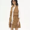 Gilet utilitario in gabardine di cotone leggero Gilet utilitario in gabardine di cotone leggero