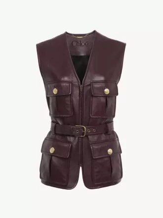 Gilet utilitario in pelle