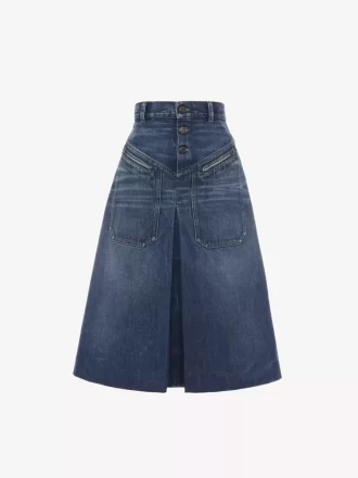 Gonna al ginocchio in denim Gonna al ginocchio in denim