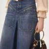 Gonna al ginocchio in denim Gonna al ginocchio in denim