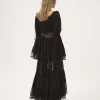 Gonna lunga a balze in georgette di seta e pizzo Gonna lunga a balze in georgette di seta e pizzo