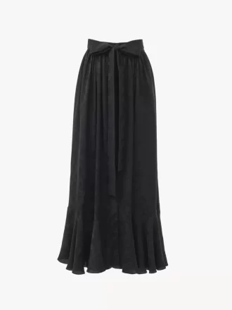 Gonna midi arricciata in jacquard di seta Gonna midi arricciata in jacquard di seta