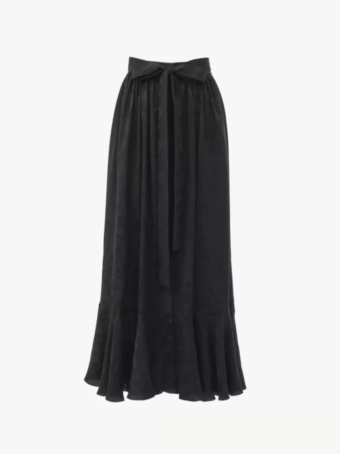 Gonna midi arricciata in jacquard di seta Gonna midi arricciata in jacquard di seta