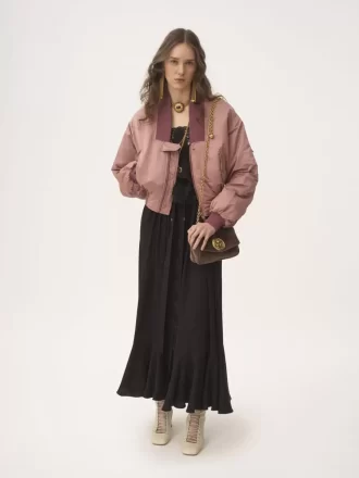 Gonna midi arricciata in jacquard di seta Gonna midi arricciata in jacquard di seta