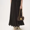 Gonna midi arricciata in jacquard di seta Gonna midi arricciata in jacquard di seta