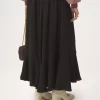 Gonna midi arricciata in jacquard di seta Gonna midi arricciata in jacquard di seta