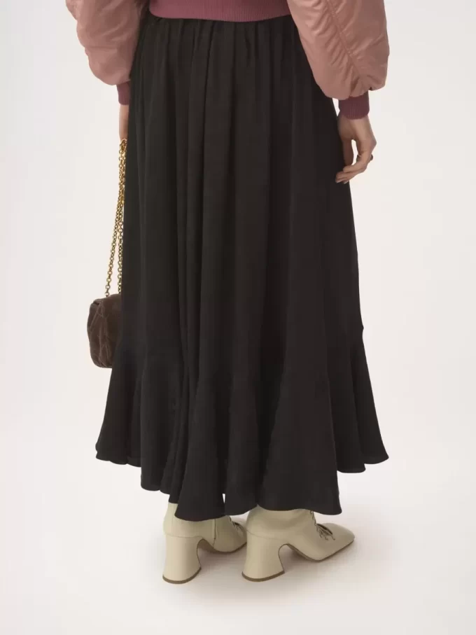 Gonna midi arricciata in jacquard di seta Gonna midi arricciata in jacquard di seta