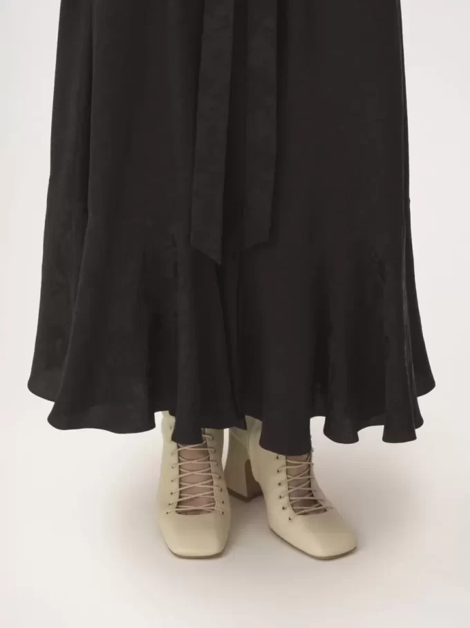 Gonna midi arricciata in jacquard di seta Gonna midi arricciata in jacquard di seta