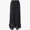 Gonna midi con volant in pizzo jacquard floreale Gonna midi con volant in pizzo jacquard floreale