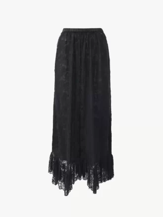 Gonna midi con volant in pizzo jacquard floreale Gonna midi con volant in pizzo jacquard floreale