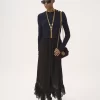 Gonna midi con volant in pizzo jacquard floreale Gonna midi con volant in pizzo jacquard floreale