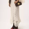 Gonna midi con volant in pizzo jacquard floreale Gonna midi con volant in pizzo jacquard floreale