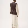 Gonna midi con volant in pizzo jacquard floreale Gonna midi con volant in pizzo jacquard floreale