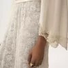 Gonna midi con volant in pizzo jacquard floreale Gonna midi con volant in pizzo jacquard floreale