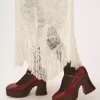 Gonna midi con volant in pizzo jacquard floreale Gonna midi con volant in pizzo jacquard floreale