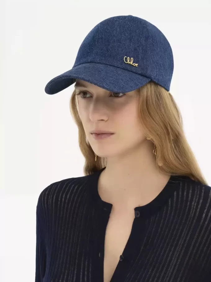 Il berretto iconico Chloé in denim Il berretto iconico Chloé in denim