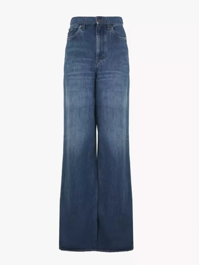 Jeans a gamba larga in denim Jeans a gamba larga in denim