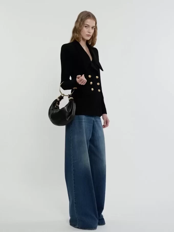 Jeans a gamba larga in denim Jeans a gamba larga in denim