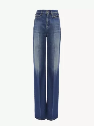Jeans a zampa a vita alta in denim Jeans a zampa a vita alta in denim