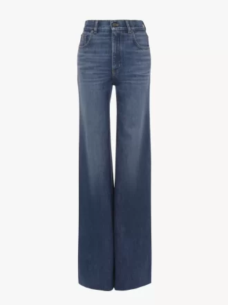 Jeans a zampa a vita alta in denim Jeans a zampa a vita alta in denim