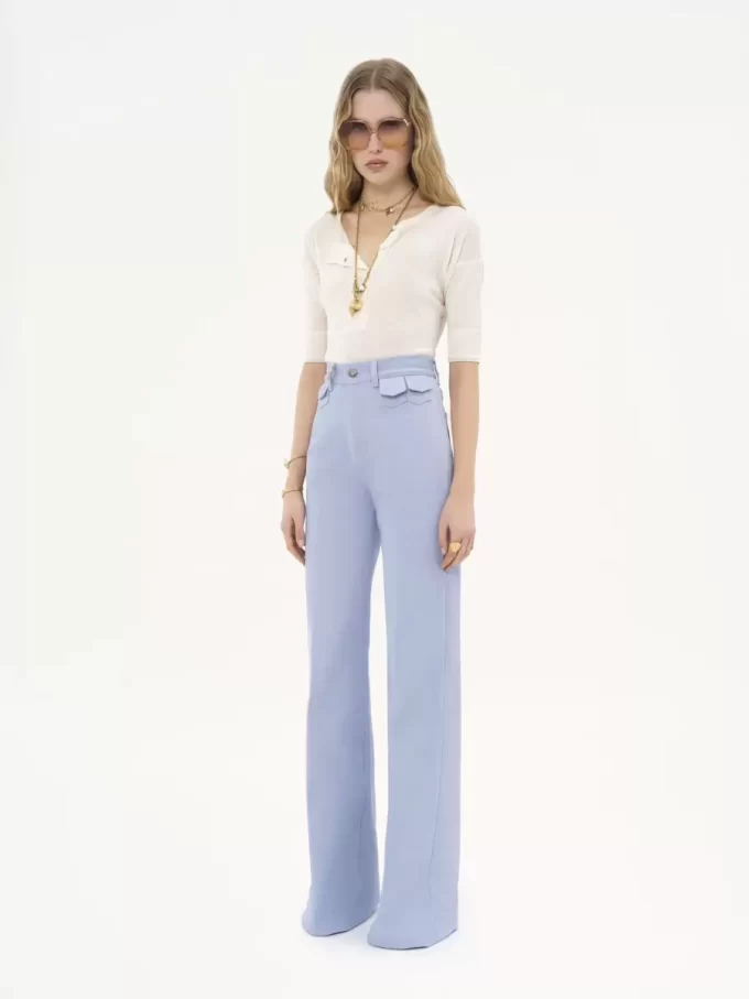 Jeans a zampa a vita alta in denim Jeans a zampa a vita alta in denim