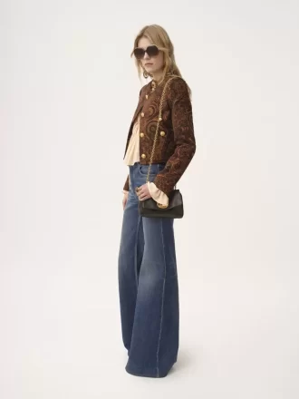 Jeans a zampa a vita alta in denim Jeans a zampa a vita alta in denim