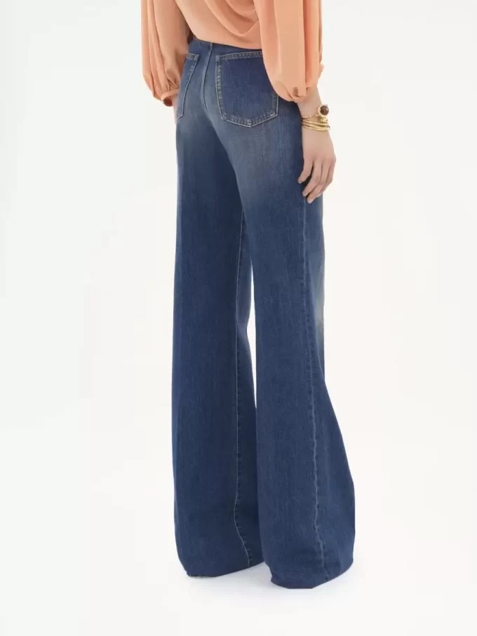 Jeans a zampa a vita alta in denim Jeans a zampa a vita alta in denim
