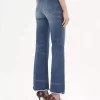 Jeans a zampa a vita alta in denim Jeans a zampa a vita alta in denim