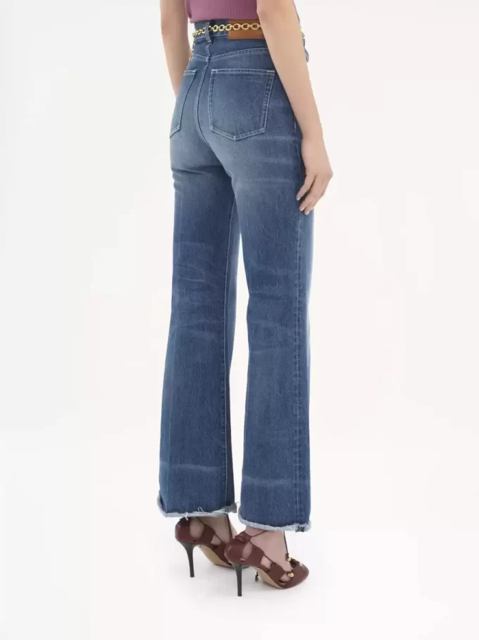 Jeans a zampa a vita alta in denim Jeans a zampa a vita alta in denim