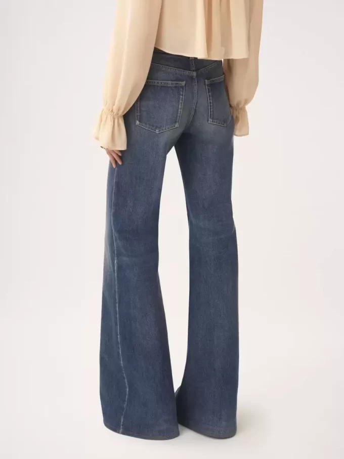 Jeans a zampa a vita alta in denim Jeans a zampa a vita alta in denim