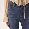 Jeans a zampa a vita alta in denim Jeans a zampa a vita alta in denim