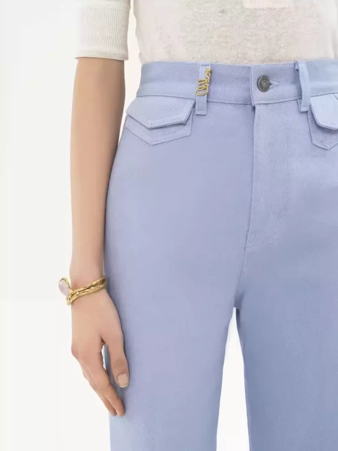 Jeans a zampa a vita alta in denim Jeans a zampa a vita alta in denim