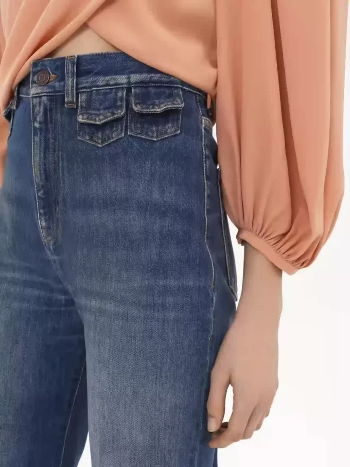 Jeans a zampa a vita alta in denim Jeans a zampa a vita alta in denim