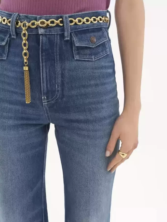 Jeans a zampa a vita alta in denim Jeans a zampa a vita alta in denim